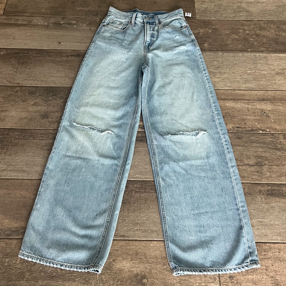 NWT Old Navy Extra High Rise 4 Tall Baggy Wide Leg 90s Y2K Jeans Vintage Look